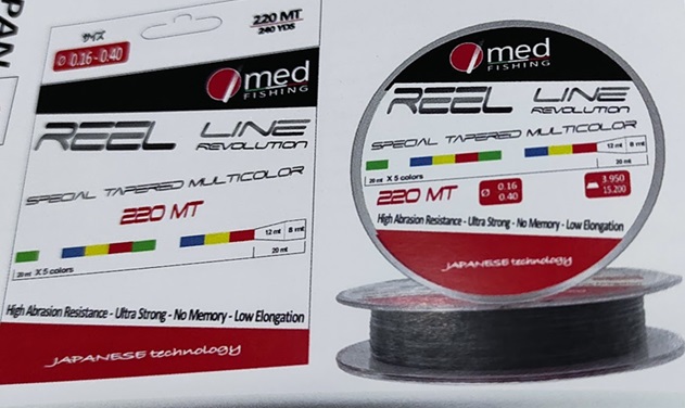 MED FISHING REEL LINE MULTICOLOR CONICO 220MT - immagine 2