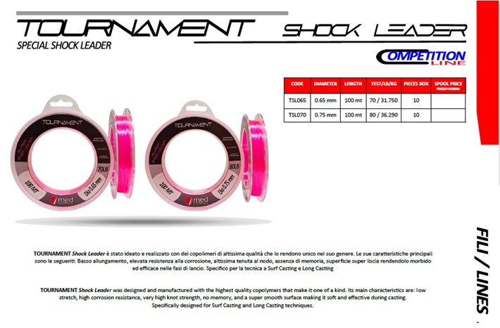 Med Fishing TUORNAMENT Shock Leader